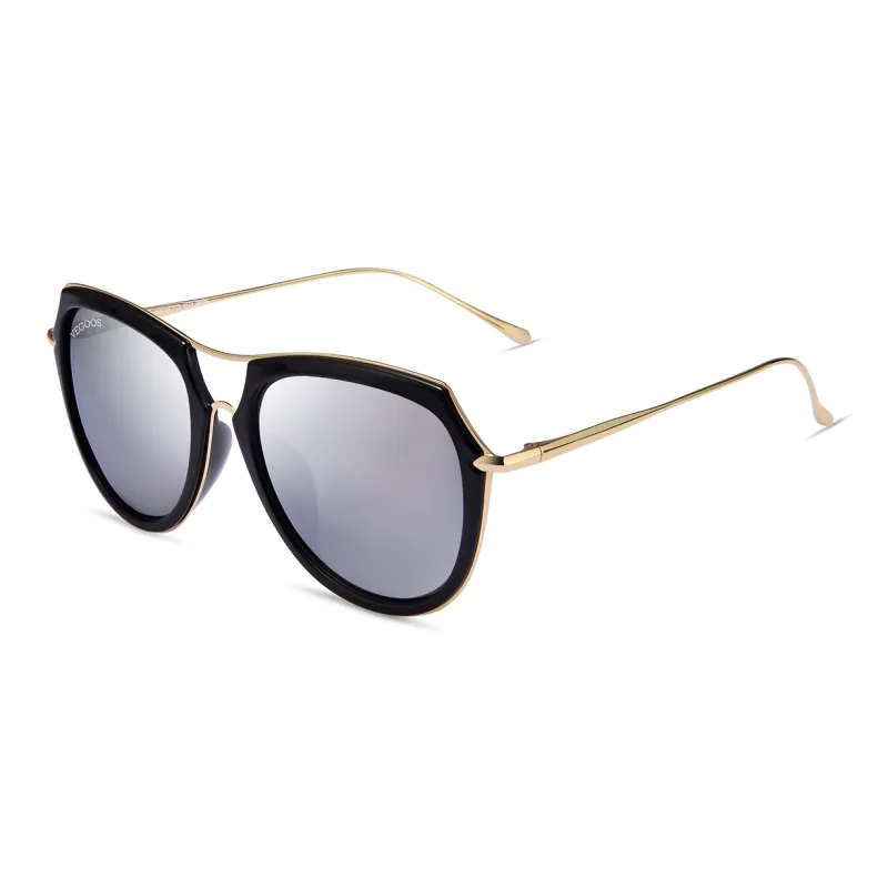 VEGOOS TR/Memory Plastic Metal Irregular Shape Sunglasses Women's-5