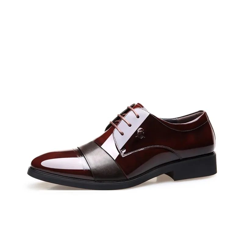 LAORENTOU Dress Shoes Men Low Top Brown-9