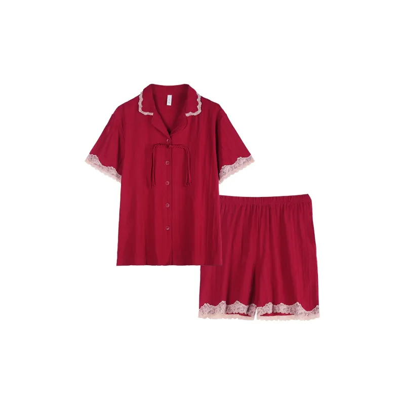Xuan Liang Pajama Set Women's Gift Box Set Maroon-0