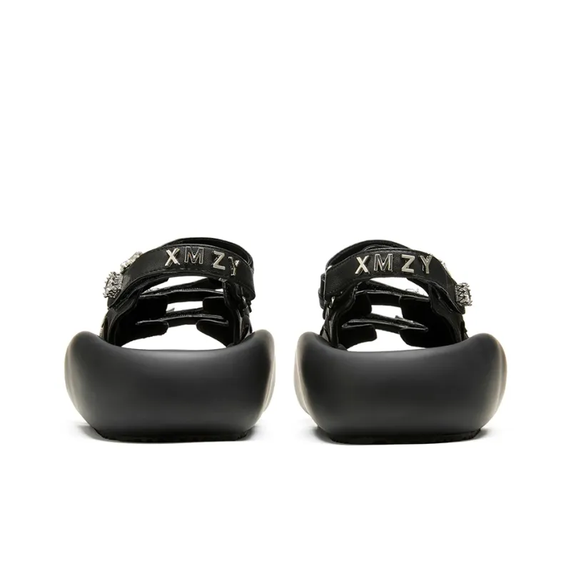 XMZY Initial Round Collection Year Of The Snake Limited Edition 'Ten Thousand Gold' One Strap Sandals Women's-3
