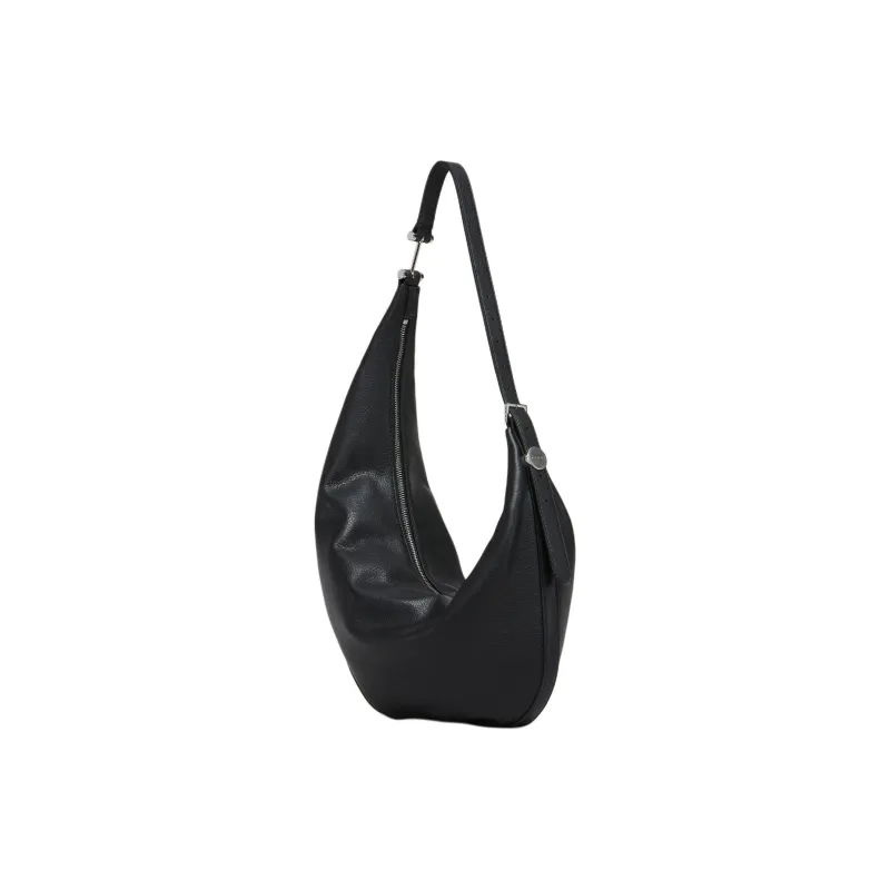 MARNI Calfskin Hobo Bag, Crossbody Bag, Shoulder Bag Trumpets Women's Black-1