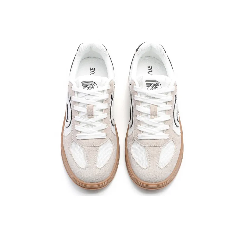 Feiyue Wear resistant And Lightweight Low Top Skateboard Shoes Women's Beige Gray-2