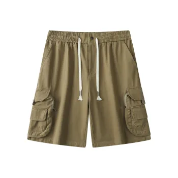 JIANWANG Casual Shorts Unisex Khaki
