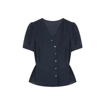 Mo Han Yi Mei Shirt Women's Navy Blue