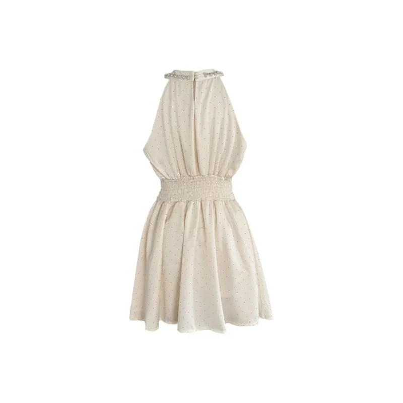 DOKZB Sleeveless Dresses Women's Beige-1