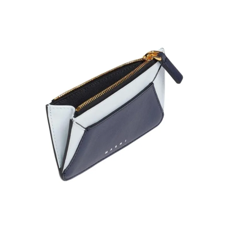 MARNI Logo print Leather Card Holder-1
