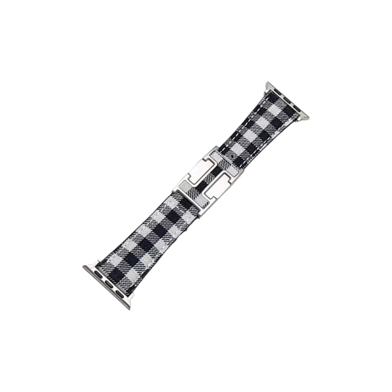 NCFCK Apple Compatibility Watch Band Plaid Material-1
