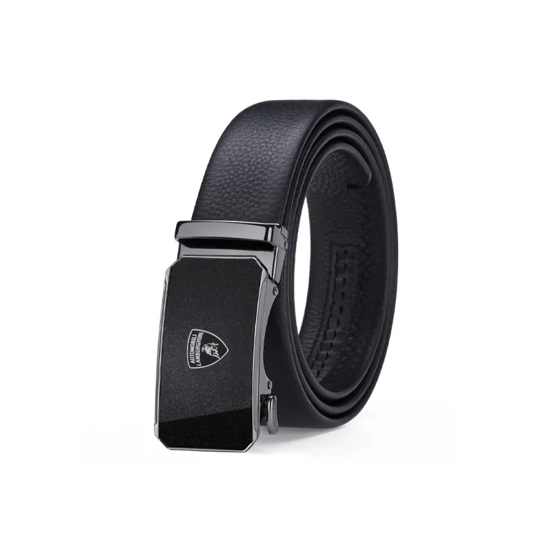 Automobili Lamborghini Cow Leather Belts Men's 3.5cm-5