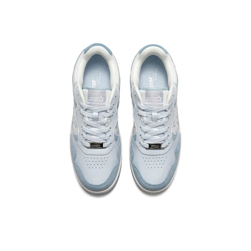 RIPSTAR Coverage Slip Resistant And Abrasion Resistant Low Top Skateboard Shoes Unisex White Blue-4