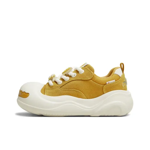 Teenmix Slip Resistant Cushioning With Impact Resistance Low Top Skateboard Shoes Women's White Yellow