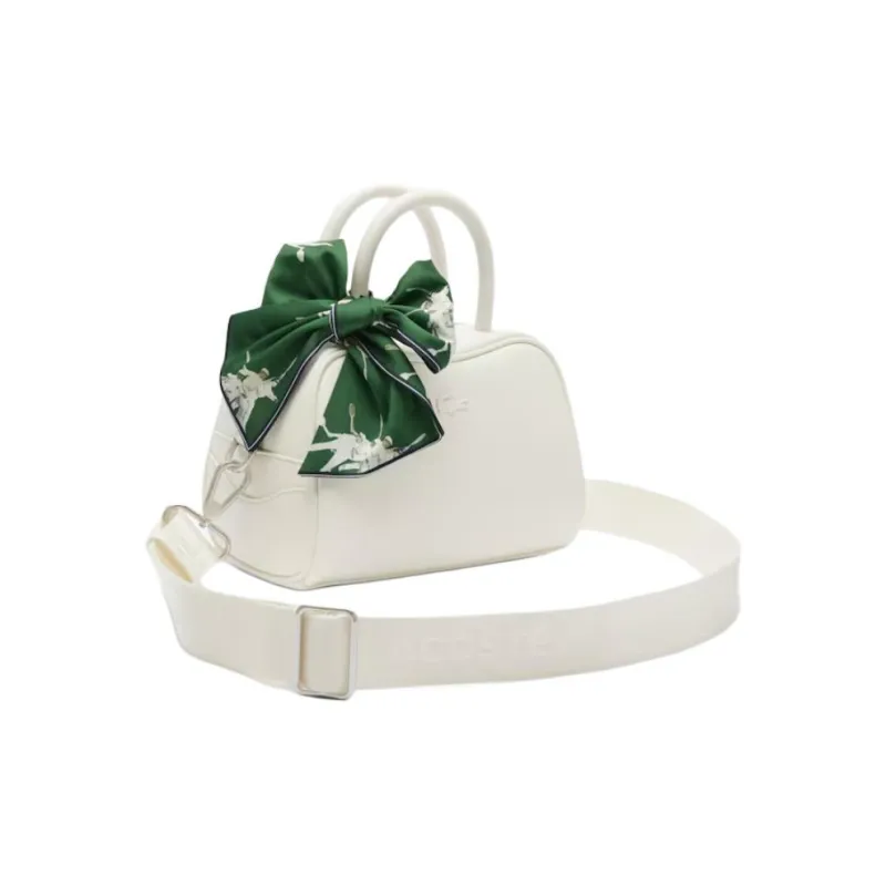 LACOSTE Lora Cow Leather Handbag Mini Women's White-2