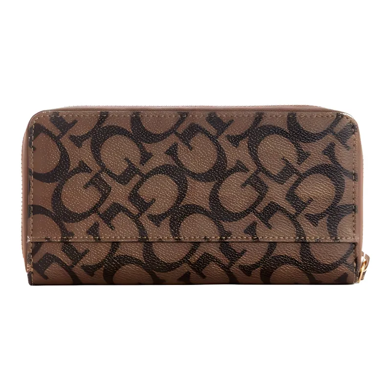 GUESS Coated Canvas Wallet Medium Size Women's Dark Brown-1
