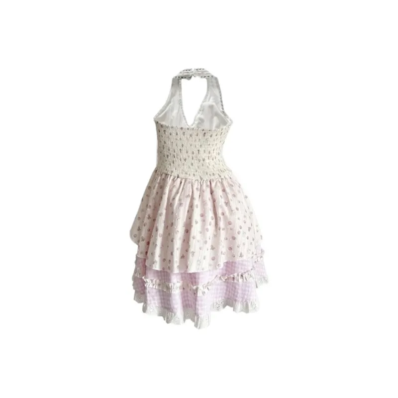ADXKM Sleeveless Dresses Women's Halter Dress+Headwrap-1
