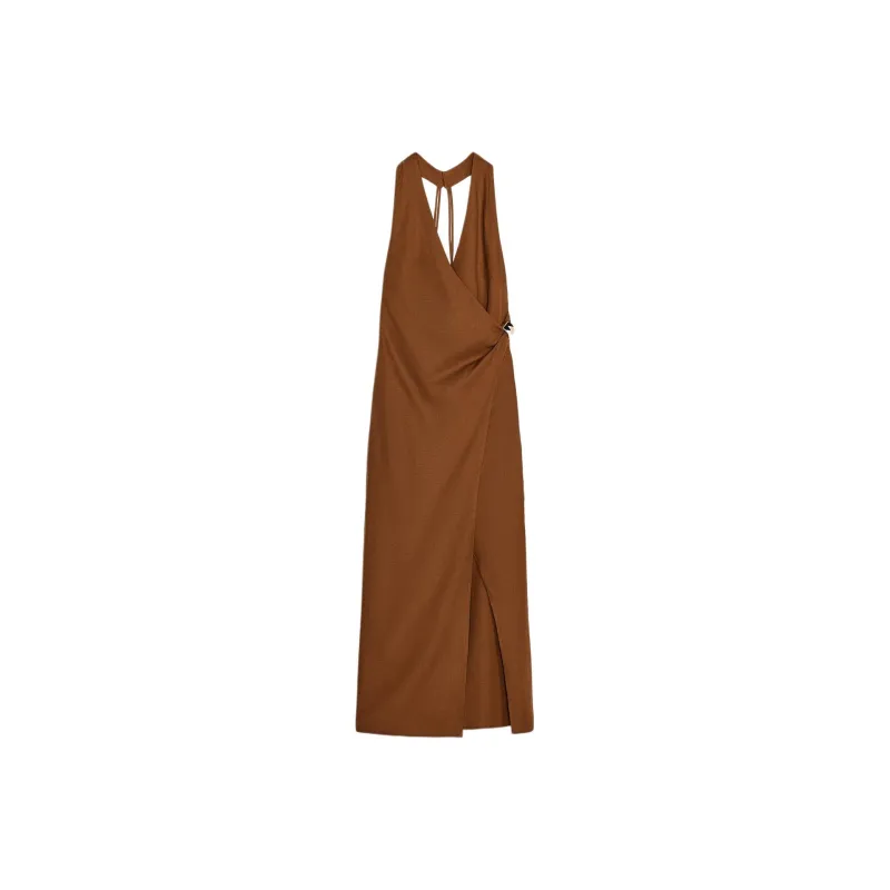 ZARA Sleeveless Dresses Women's Brown-0