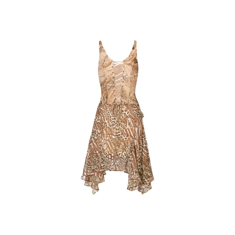 JYOSEI Slip Dresses Women's Brown-1