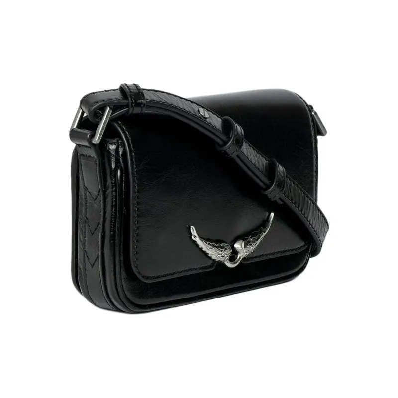 Zadig & Voltaire Cow Leather Shoulder Bag Trumpets Women's Black-1