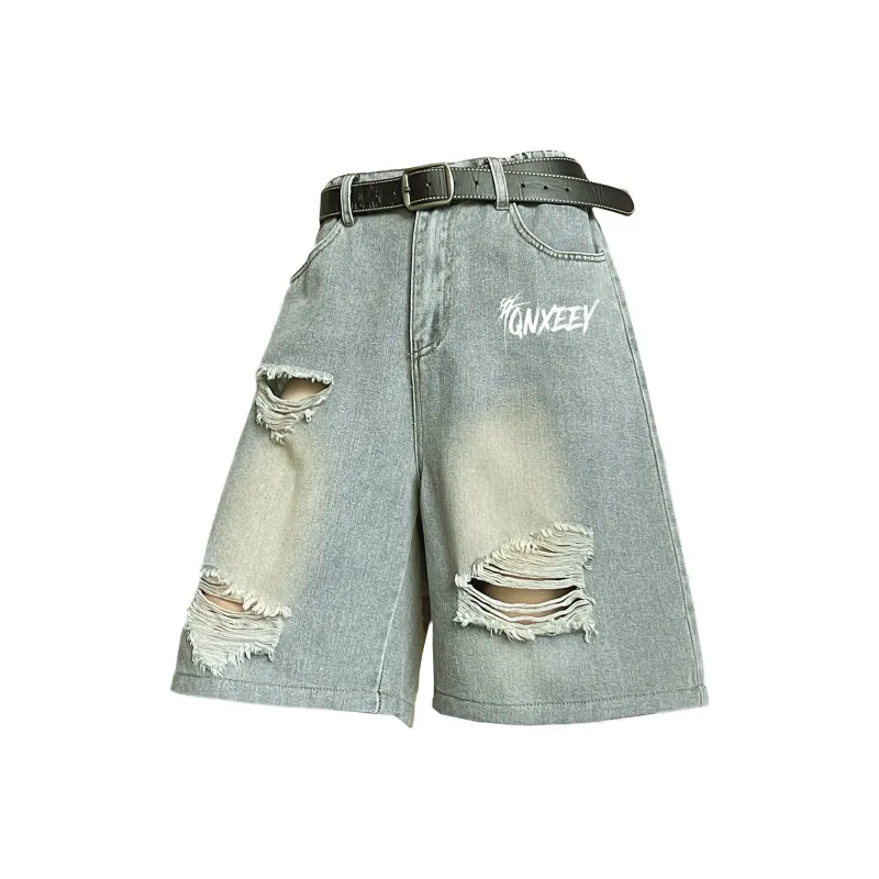Qnxeey Denim Shorts Unisex-6