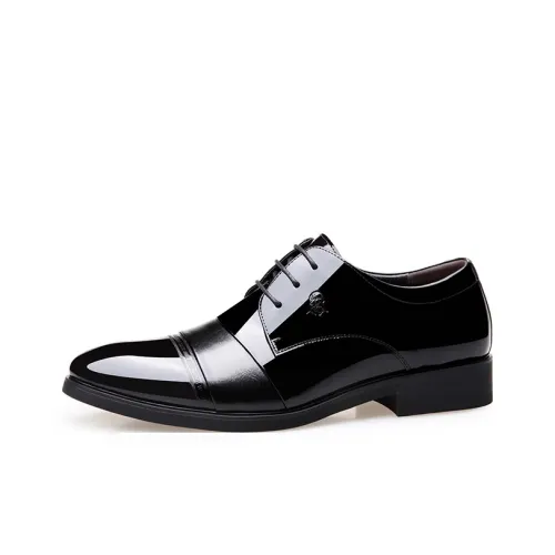 LAORENTOU Dress Shoes Men Low Top Brown