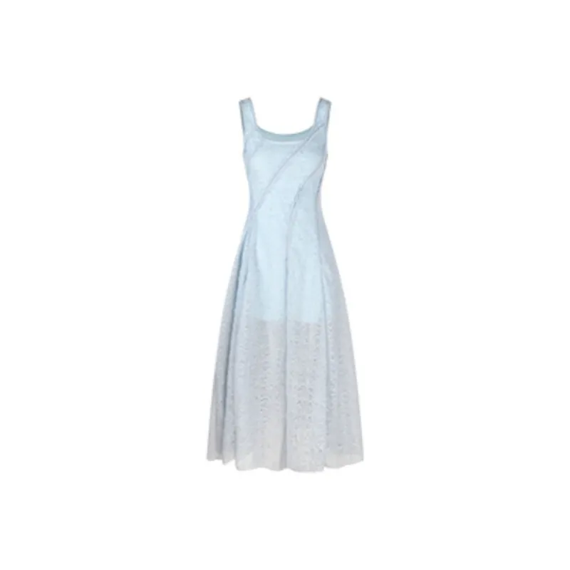 PZGE Slip Dresses Women's Blue Maxi Skirt-0