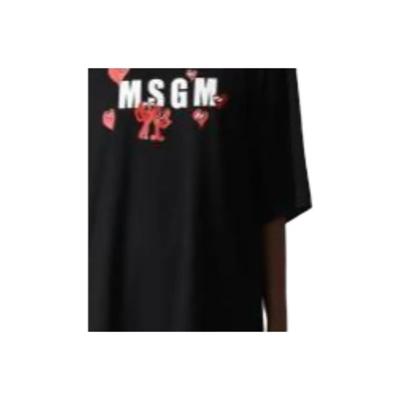 MSGM Short Sleeved Dress Women's Black-1