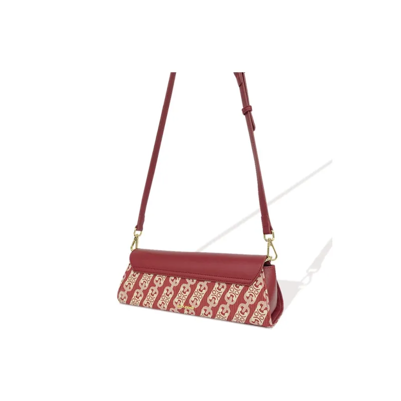 MACK JODAER Synthetic Leather Shoulder Bag, Crossbody Bag Regular Women's Burgundy-5