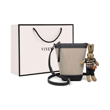 VINEY Fabric Shoulder Bag, Crossbody Bag Trumpets Women's Khaki With Black/khaki With Brown