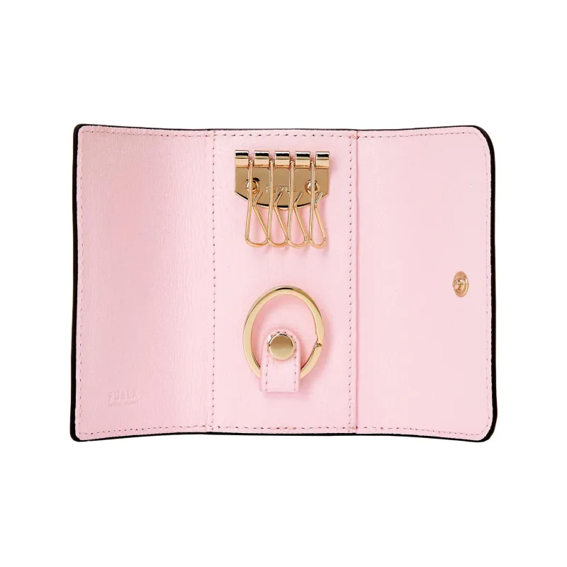 Furla Leather Wallet Key Pouch Women's Orange-2