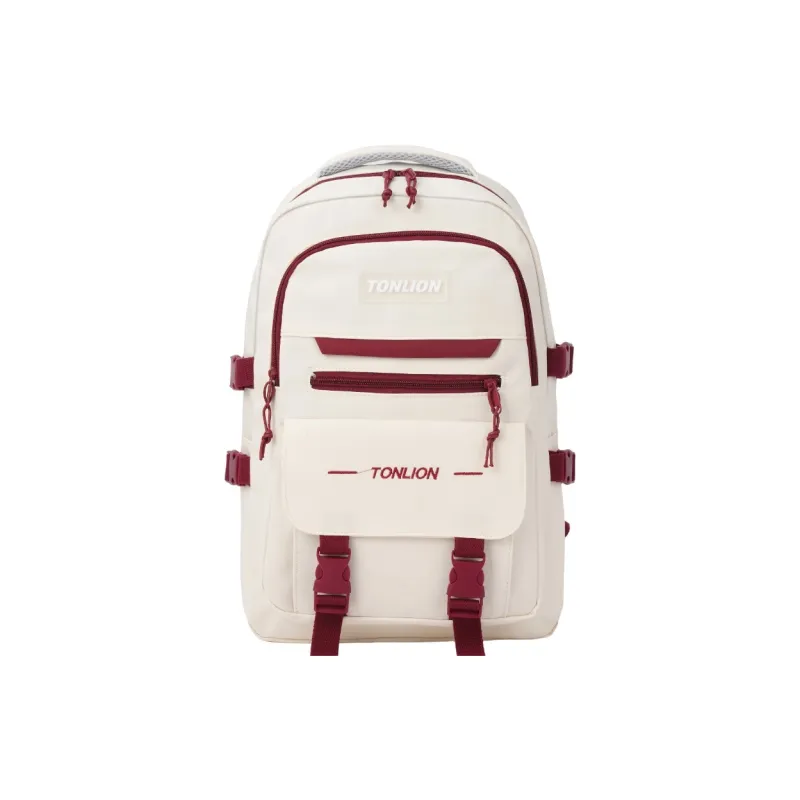 Tonlion Nylon Fabric Student Bag Regular Kids' White & Red-0
