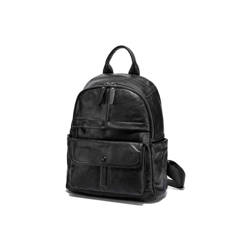 Ace Paul Cow Leather Backpack Unisex Black-1