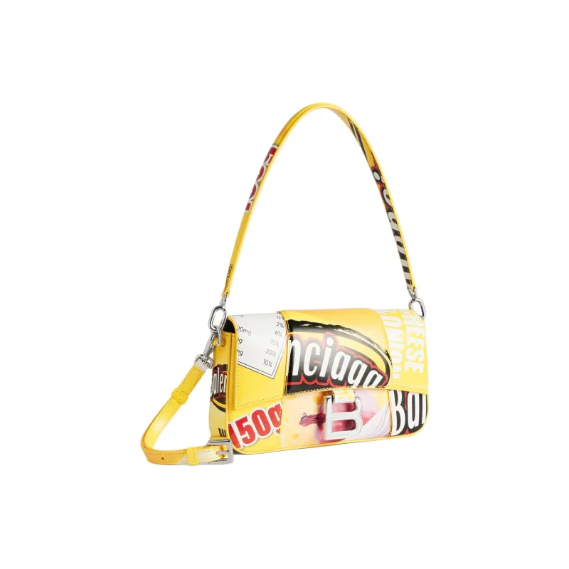 Balenciaga Hourglass Bright Calfskin Crossbody Bag, Shoulder Bag Trumpets Women's Yellow-2
