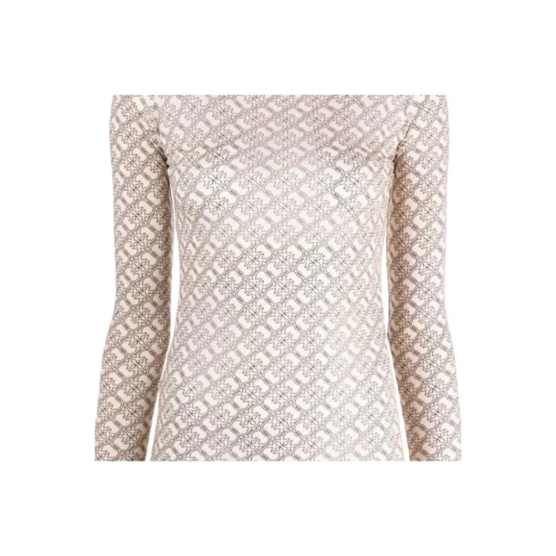 PINKO Logo-print Semi-sheer Top-4
