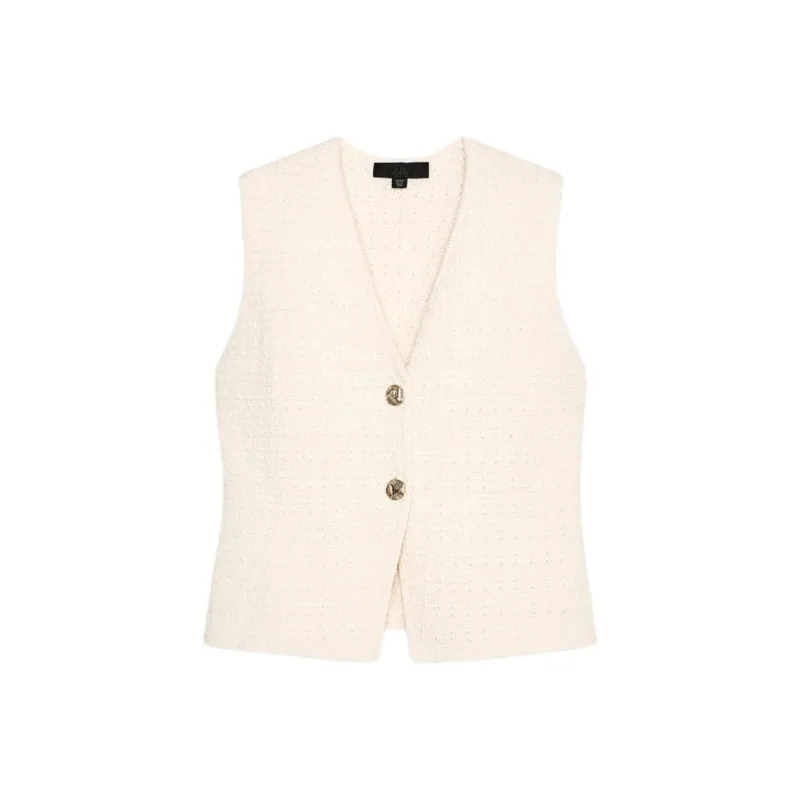 ZARA Vests Women's White-0