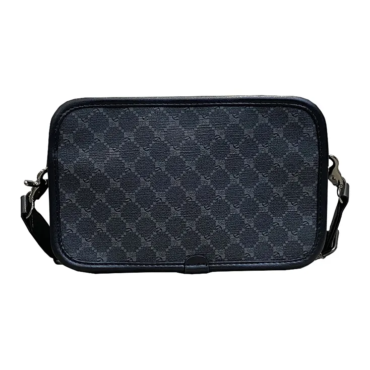 Yalu PU Shoulder Bag Regular Unisex Square/Pattern/Green/Coffee-9