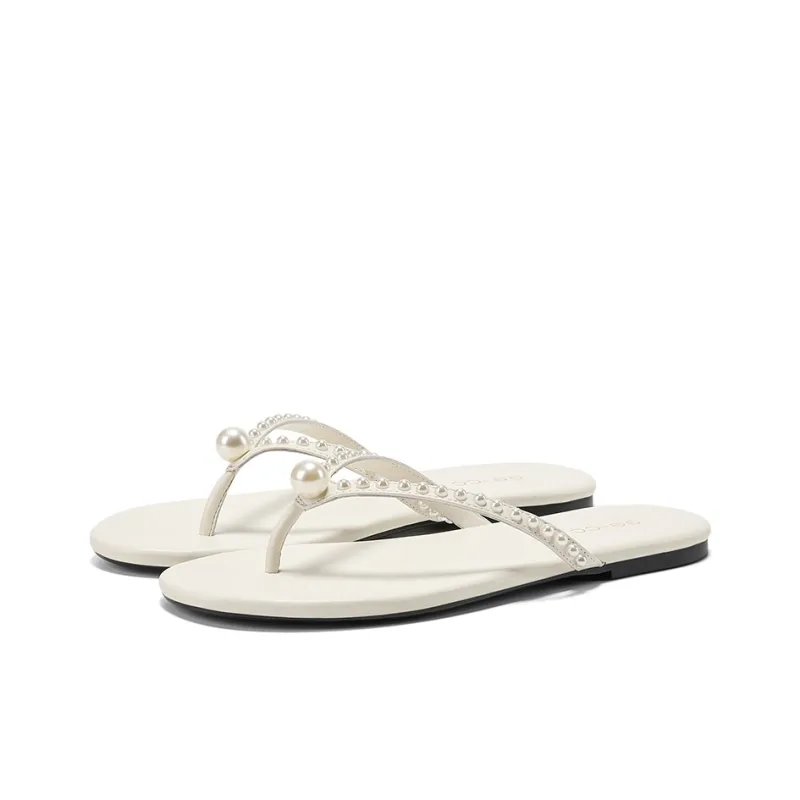 GG CC Rubber Sole Slip Resistant Abrasion Resistant Flip Flops Women's-7