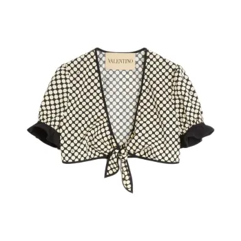 Valentino SS25 Crop Top Women's Black White