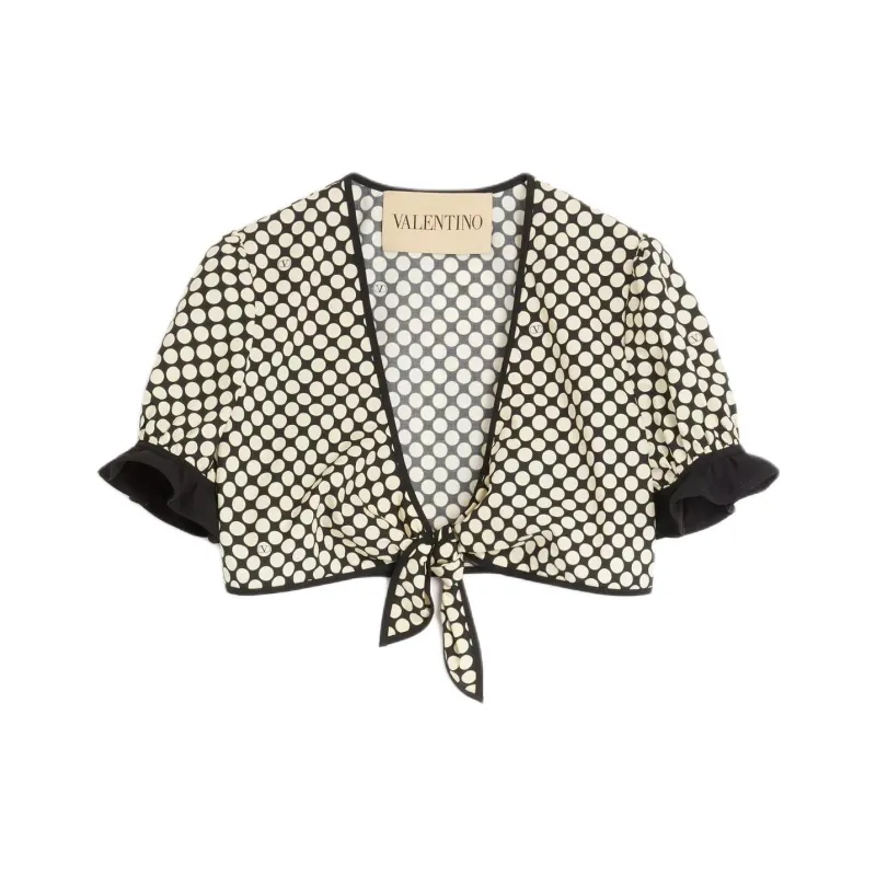 Valentino SS25 Crop Top Women's Black White-0