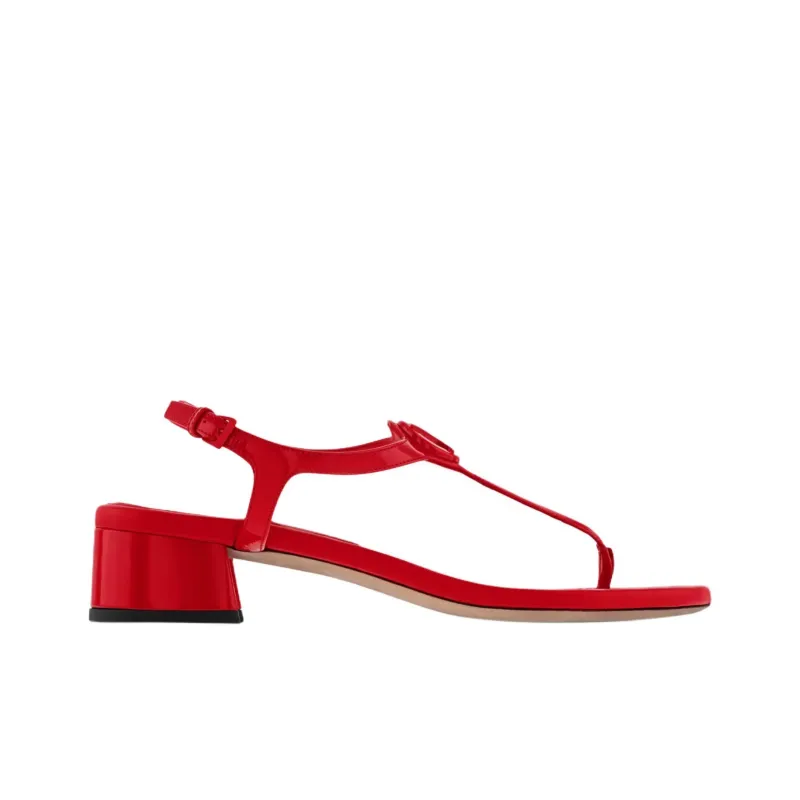 LOUIS VUITTON Sunkiss One Strap Sandals 3.5cm Women's Red-1