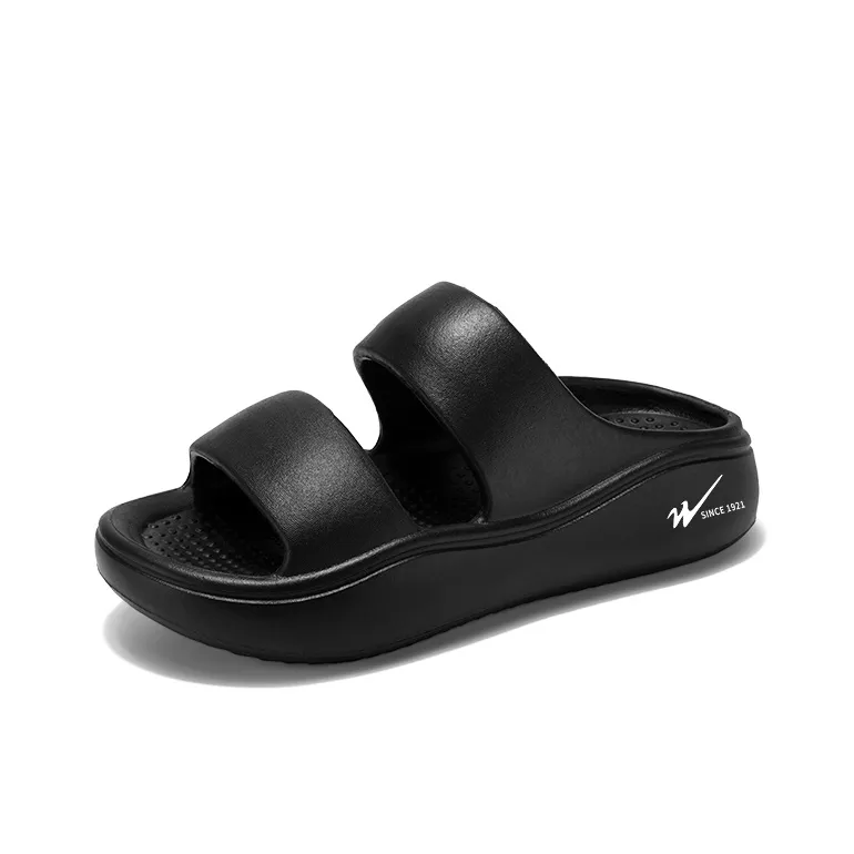 Binary EVA Cut Out Quick Dry Slip Resistant Slide Slippers Women's Black-2