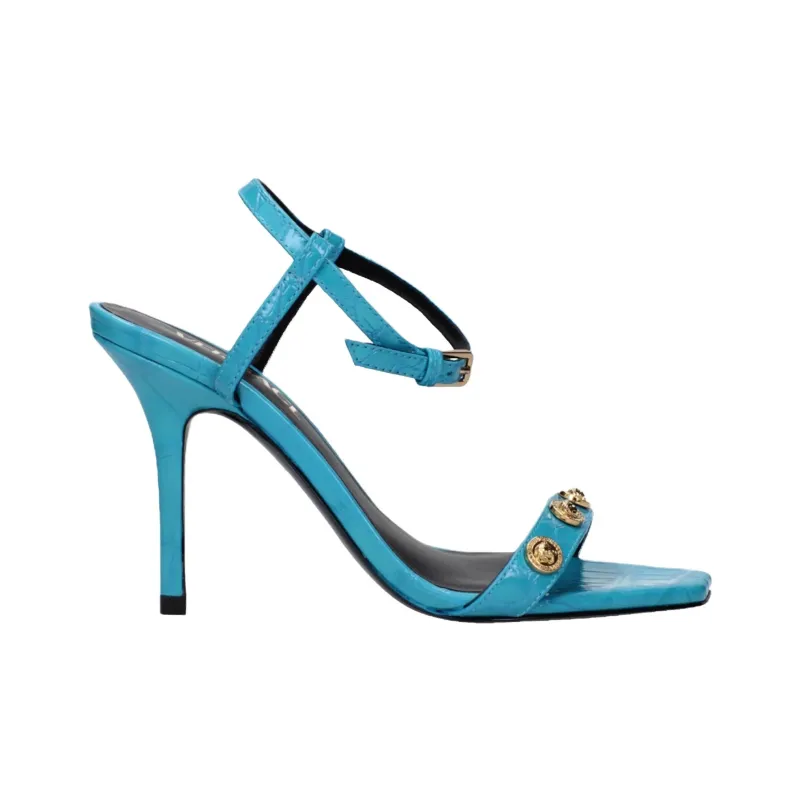 VERSACE One Strap Sandals 10cm Women's Blue-1