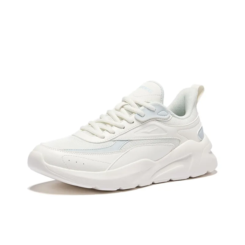 Erke Qi Yu Anti Slip Wear Resistant Low Top Casual Shoes Women's Microcrystal White Mist Gray-2