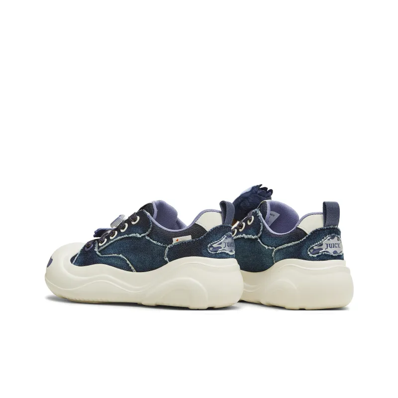 Teenmix Low Top Skateboard Shoes Women's Denim White Blue-3