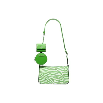 MICHAEL KORS Jet Set Coated Canvas Crossbody Bag Crossbody Bag Medium Size Women's Forest Green