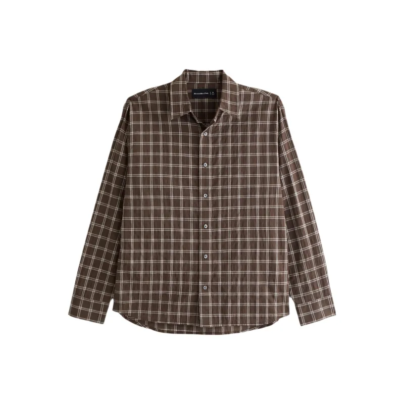 Abercrombie＆Fitch Shirts Men Brown Plaid-0