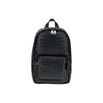 Bottega Veneta Intrecciato Leather Backpack Men's Black
