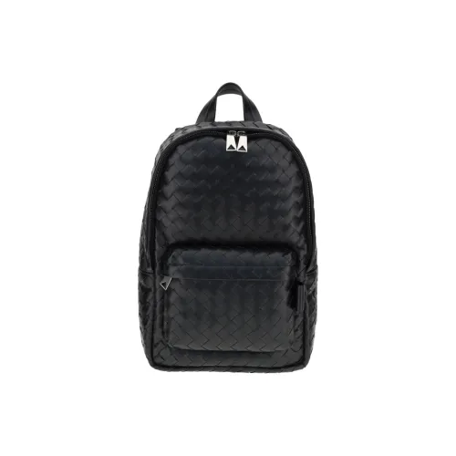 Bottega Veneta Intrecciato Leather Backpack Men's Black