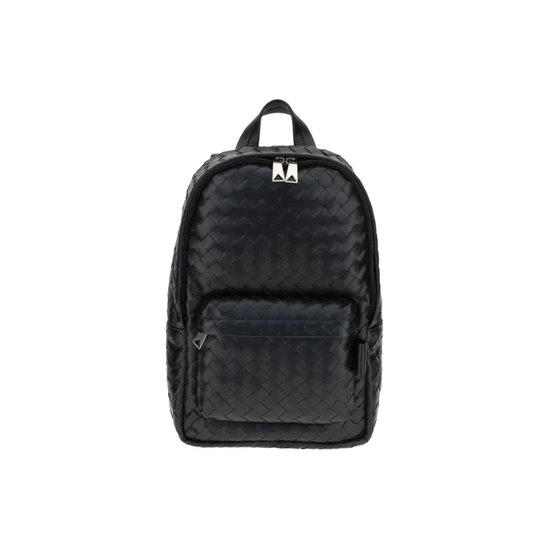 Bottega Veneta Intrecciato Leather Backpack Men's Black-0