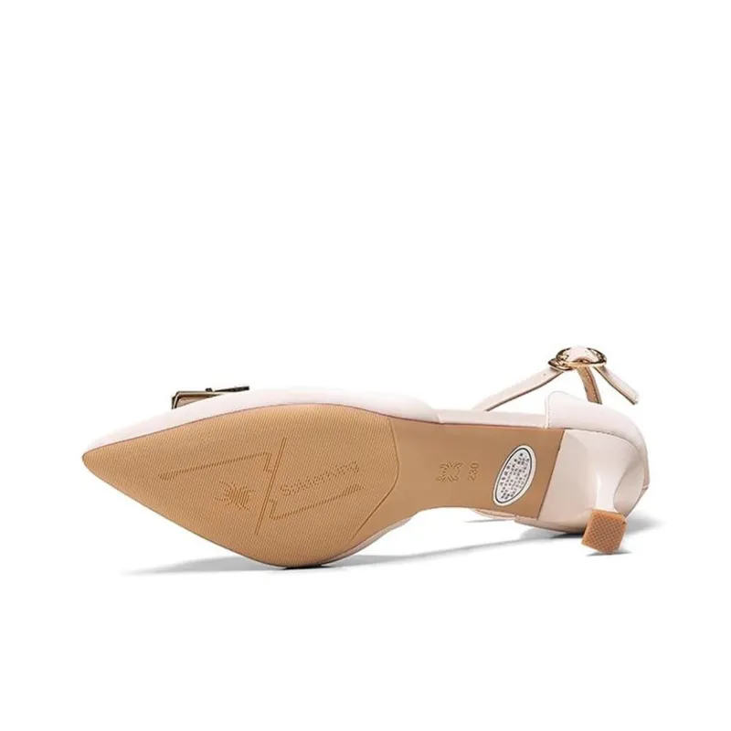 Spider King Slim Heel High Heels Women's Beige-4