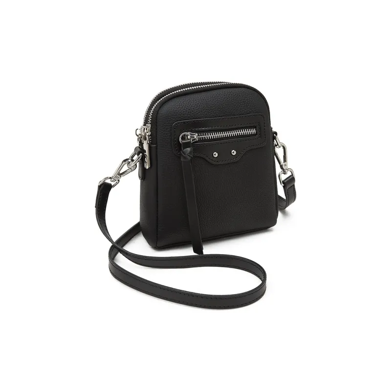 Old Man's Head Cow Leather Shoulder Bag, Crossbody Bag Women's Ecru/Black/Gray-13