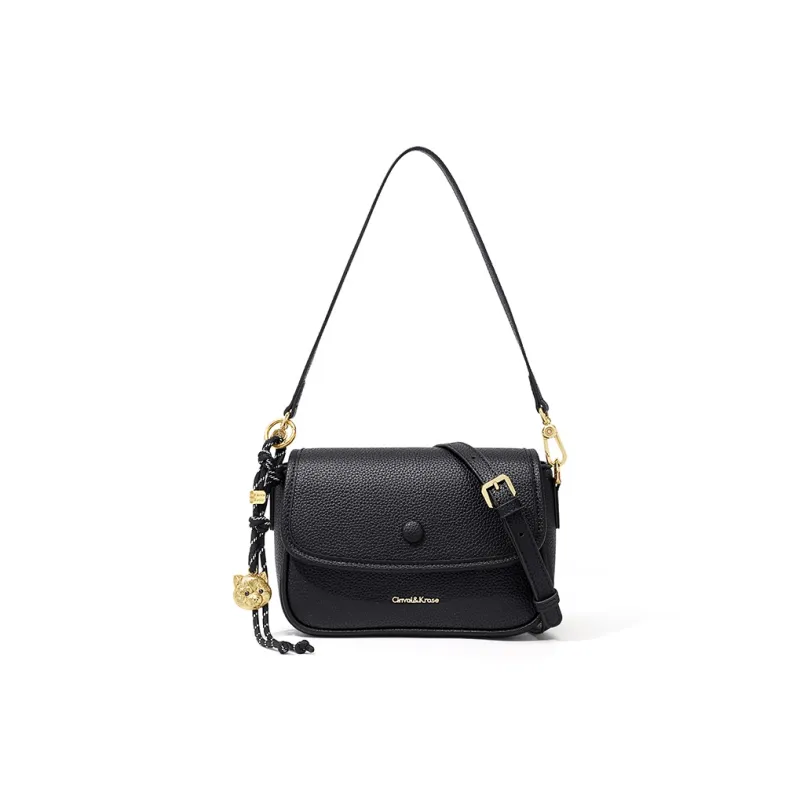 CinvaiKrose Cow Leather, Synthetic Leather Crossbody Bag, Underarm Shoulder Bag Trumpets Women's Ecru/Black-6