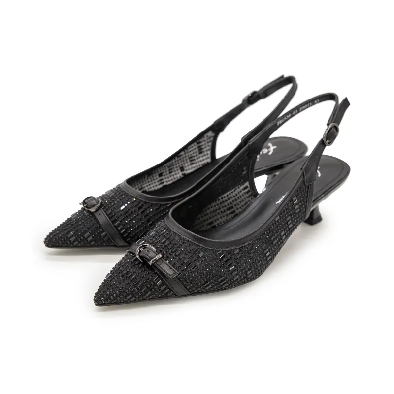 FED Slim Heel High Heels 4.5cm Women's Black-4